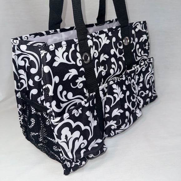 Thirty-One Organizing Utility Tote Black Parisian Pop Multi-Purpose NWT - Picture 3 of 13